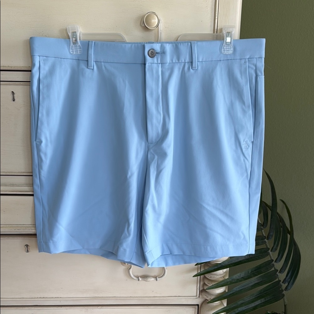 Penguin Tech 8inch golf shorts Light Blue Men's Shorts size 38